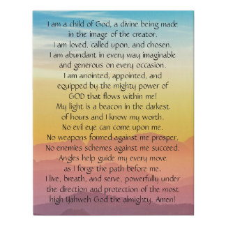 Light Warrior Christian Prayer Faux Canvas Print
