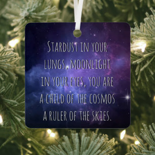 Light Warrior Cosmos Poem Metal Ornament