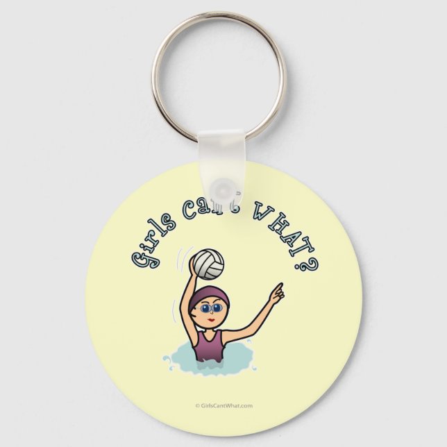 Light Water Polo Player Girl Keychain (Front)