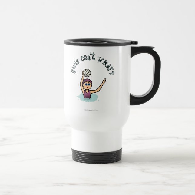 Light Water Polo Player Girl Travel Mug (Right)