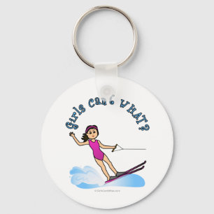 Light Water Skier Girl Keychain