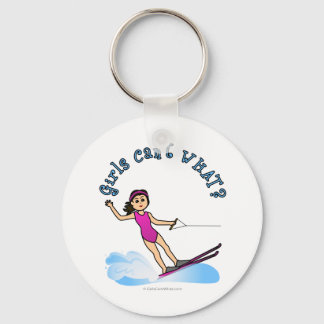 Light Water Skier Girl Keychain