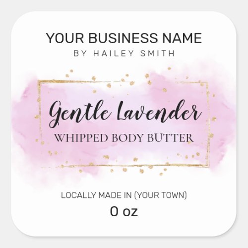 Light Watercolor Lavender Whipped Body Butter Square Sticker