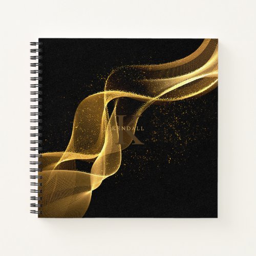 Light Wave and Stardust Monogram Gold ID781 Notebook