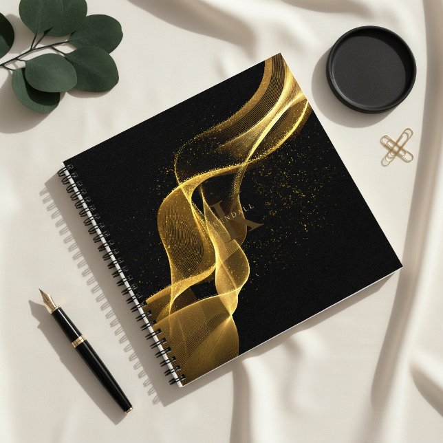 Light Wave and Stardust Monogram Gold ID781 Notebook (Creator Uploaded)