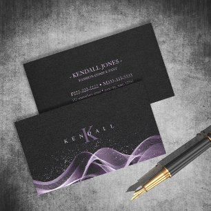 Light Wave and Stardust Monogram Lavender ID781 Business Card