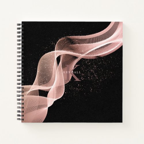 Light Wave and Stardust Monogram Rose Gold ID781 Notebook