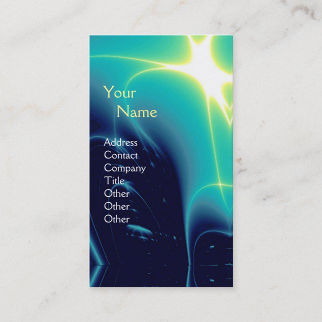LIGHT WAVES 1MONOGRAM ,Aqua Blue, Turquase ,Teal Business Card (Front)