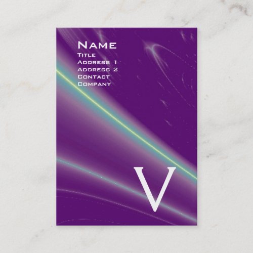 LIGHT WAVES 2 MONOGRAM purple violet white pink Business Card