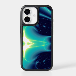 LIGHT WAVES, Abstract Teal Blue Turquoise Black  iPhone 17 Case