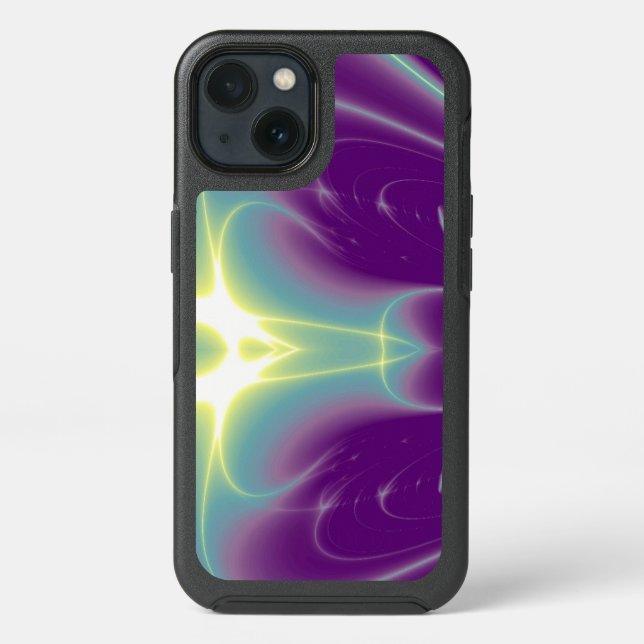 LIGHT WAVES,Abstract Ultra Violet Purple Teal Blue Otterbox iPhone Case (Back)