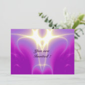 LIGHT WAVES ,Blue,Purple,White Invitation (Standing Front)