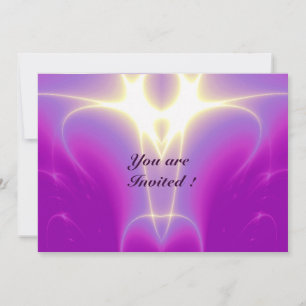 LIGHT WAVES ,Blue,Purple,White Invitation