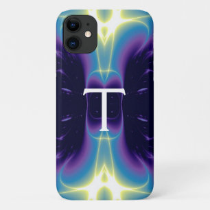 LIGHT WAVES MONOGRAM purple violet blue iPhone 11 Case