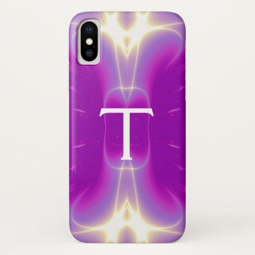 LIGHT WAVES MONOGRAM purple violet pink iPhone X Case