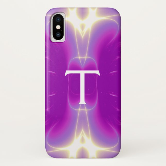 LIGHT WAVES MONOGRAM purple violet pink Case-Mate iPhone Case (Back)