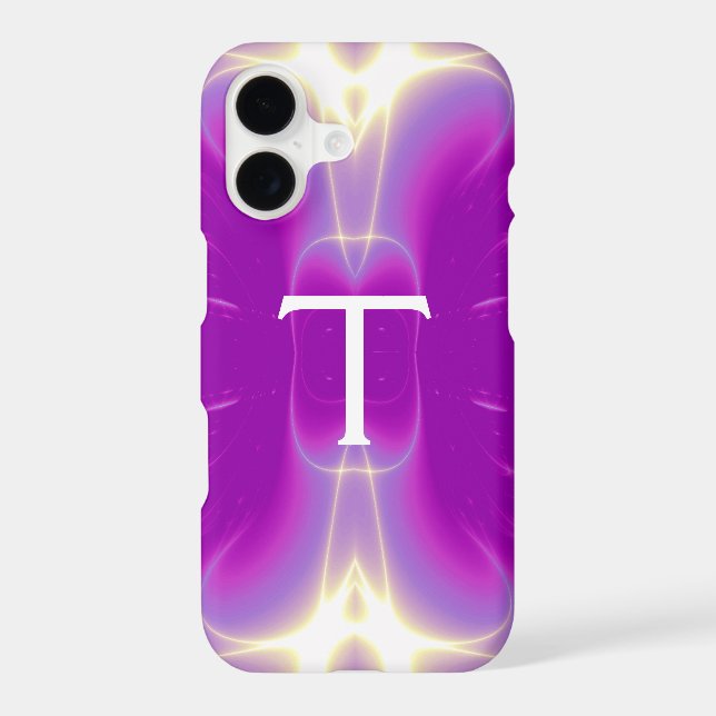 LIGHT WAVES MONOGRAM purple violet pink Iphone Case (Back)