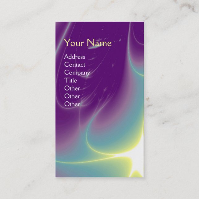 LIGHT WAVES MONOGRAM ,Violet Purple,White Business Card (Front)