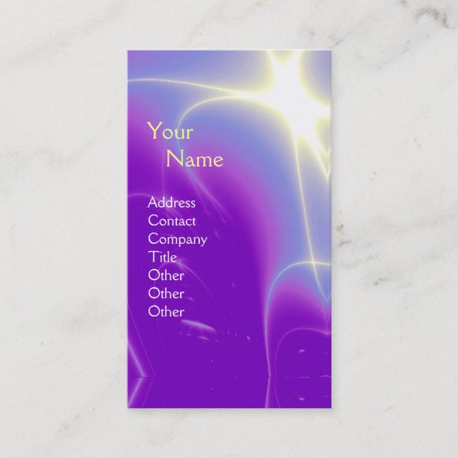 LIGHT WAVES MONOGRAM ,Violet Purple,White Business Card (Front)