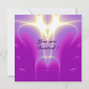 LIGHT WAVES ,Pink,Fuchsia,,Purple,White Invitation