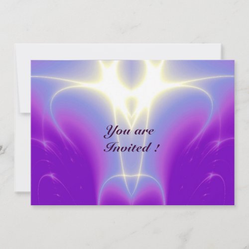 LIGHT WAVES PinkPurpleWhite Invitation