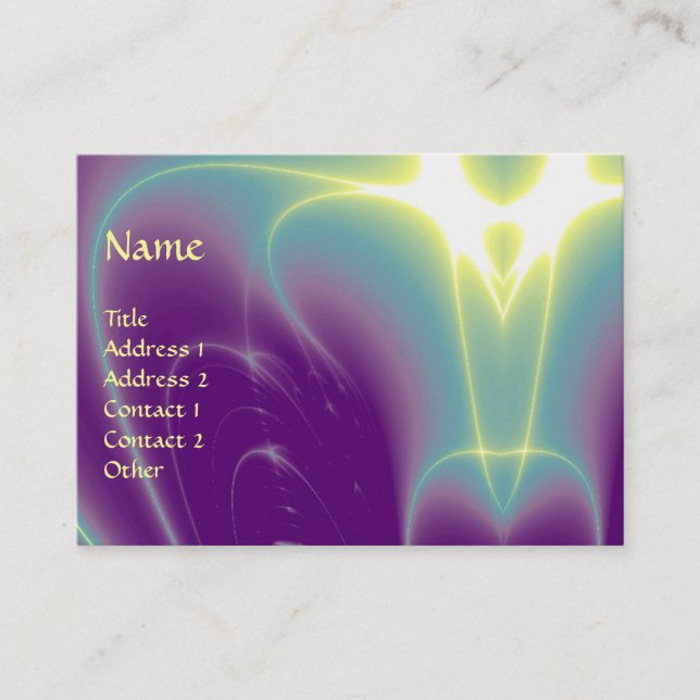 LIGHT WAVES, Violet,Purple,Turquase Blue Business Card (Front)