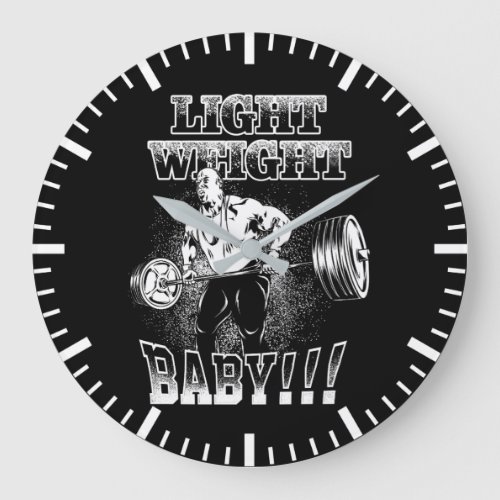 Light Weight Baby _ Gym Workout Bodybuilding Large Clock