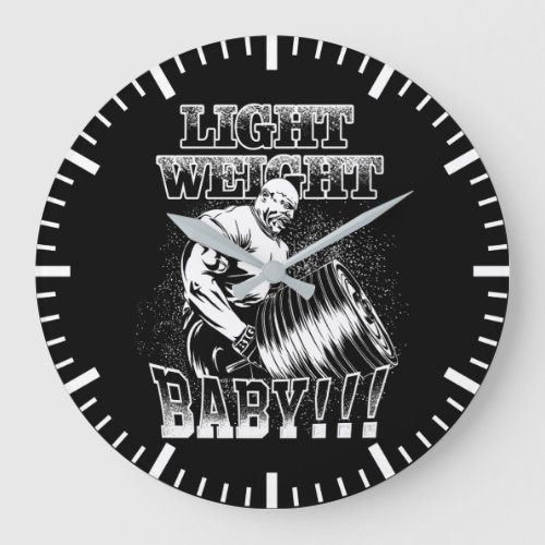 Light Weight Baby _ Gym Workout Bodybuilding Large Clock