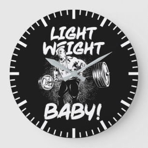 Light Weight Baby - Gym Workout Bodybuilding Large Large Clock