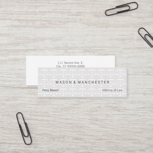Light White "Watermark Style" Scales of Justice Business Card Template