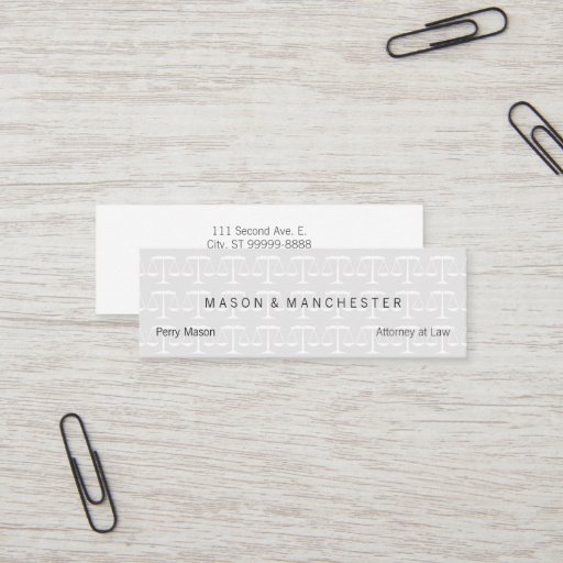 Customizable Light White "Watermark Style" Scales of Justice Business Card Template