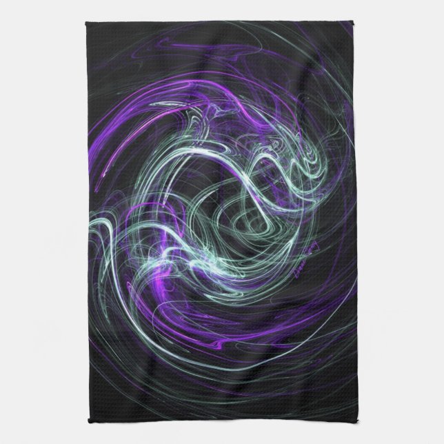 Light Within - Violet & Indigo Swirls Towel (Vertical)