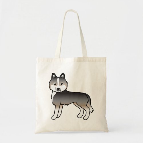 Light Wolf Grey Siberian Husky Cute Cartoon Dog Tote Bag