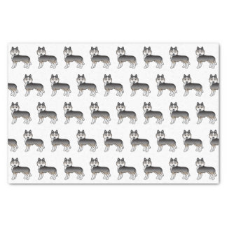 Light Wolf Grey Siberian Husky Cute Dog Pattern Tissue Paper