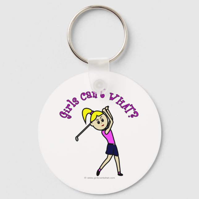 Light Woman Golfer Keychain (Front)