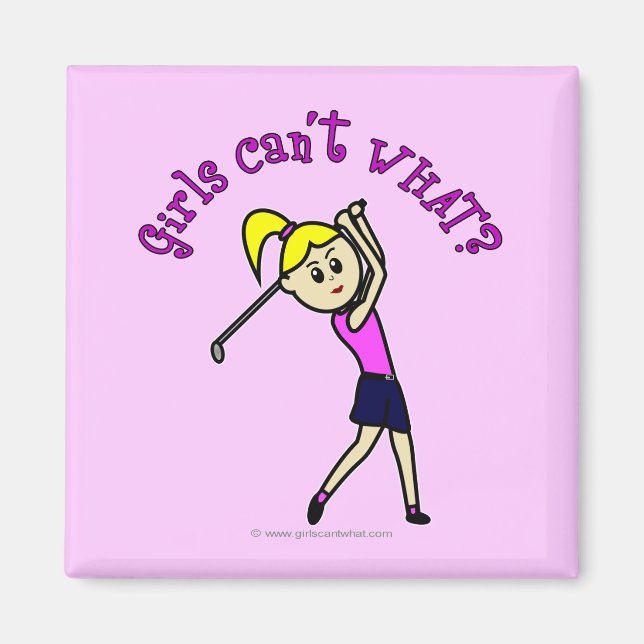 Light Woman Golfer Magnet (Front)