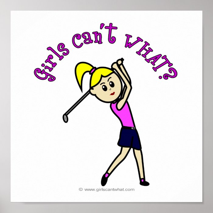 Light Woman Golfer Poster