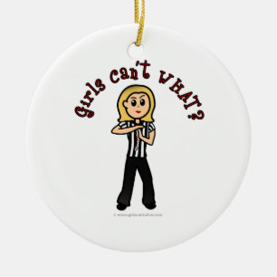 Light Woman Referee Ceramic Ornament