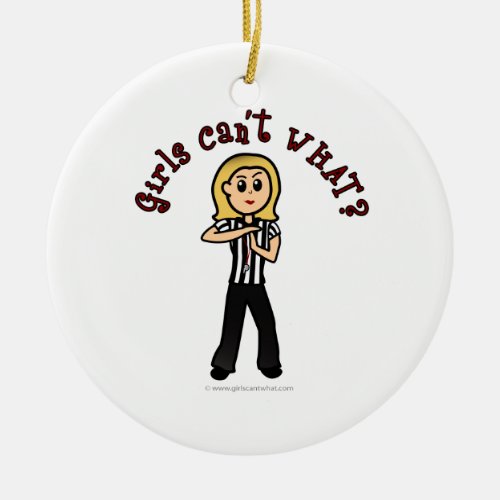 Light Woman Referee Ceramic Ornament