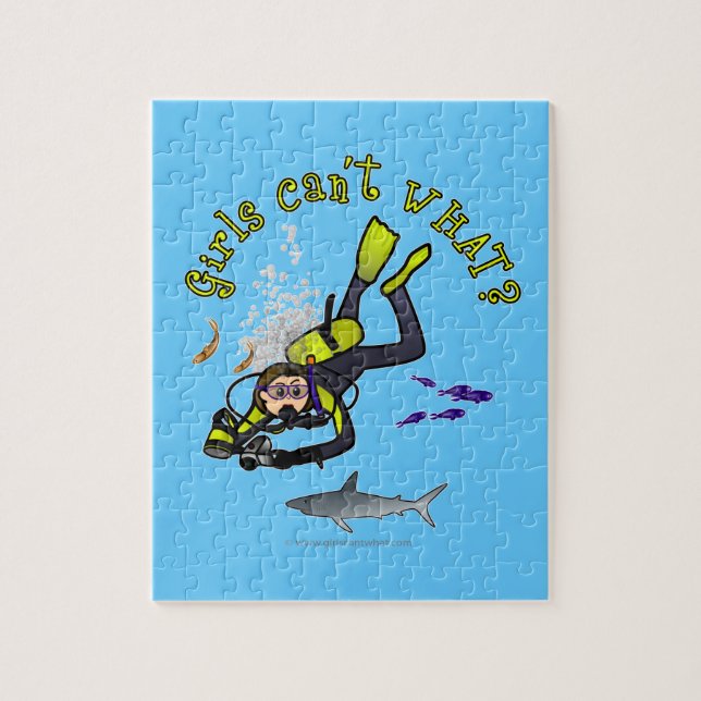 Light Woman Scuba Diver Jigsaw Puzzle (Vertical)