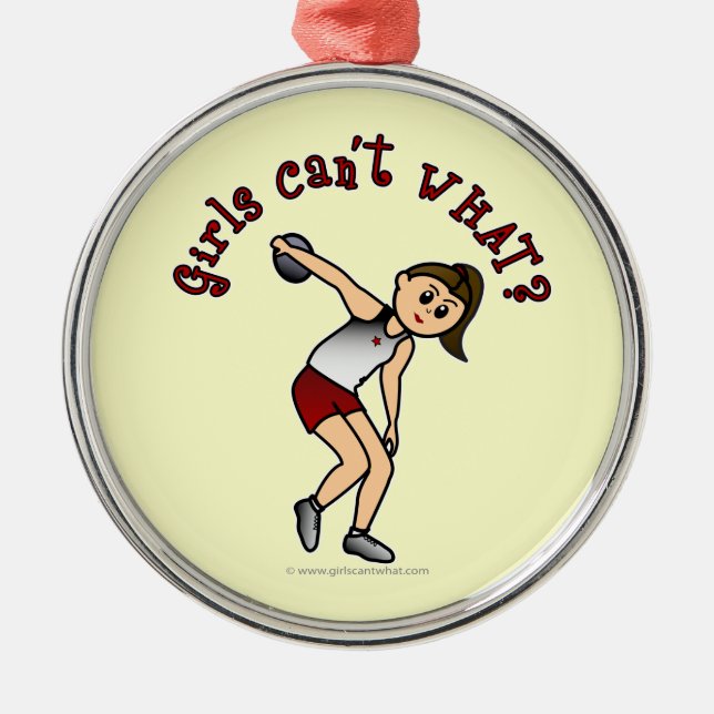 Light Womens Discus Metal Ornament (Front)