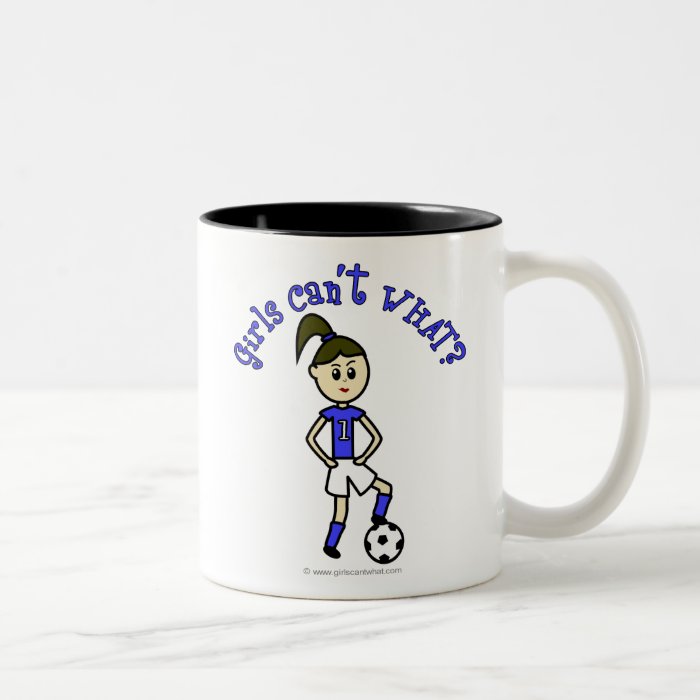 Light Womens Soccer in Blue Uniform Coffee Mug