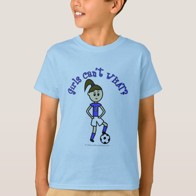 Light Womens Soccer in Blue Uniform T-Shirt (Front)