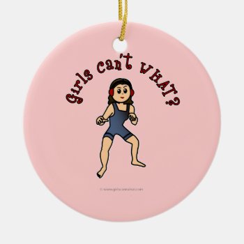 Light Womens Wrestling Ceramic Ornament by girlscantwhat at Zazzle