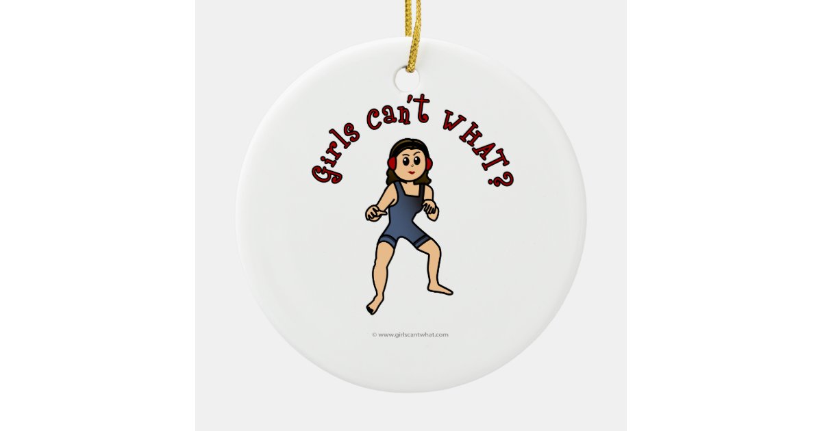 Light Womens Wrestling Ceramic Ornament Zazzle