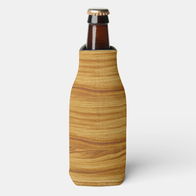 Light Wood Grain Bottle Cooler (Bottle Front)