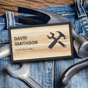 Light Wood Grain Handyman Auto Repair Mechanic Business Card