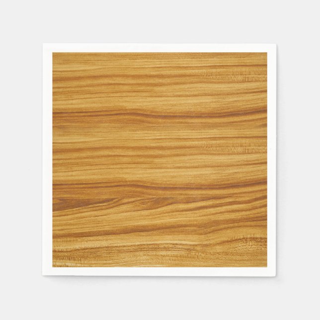 Light Wood Grain Paper Napkins (Front)