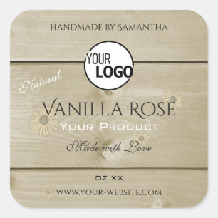Light Wood Grain Product Packaging Labels and Logo
