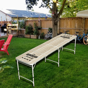 Light Wood-look Personalized Beer Pong Table